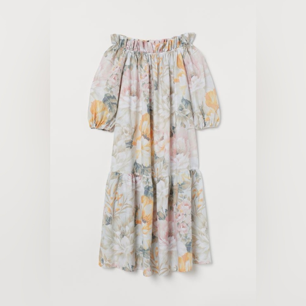H&M Floral off Shoulder Dress size small
